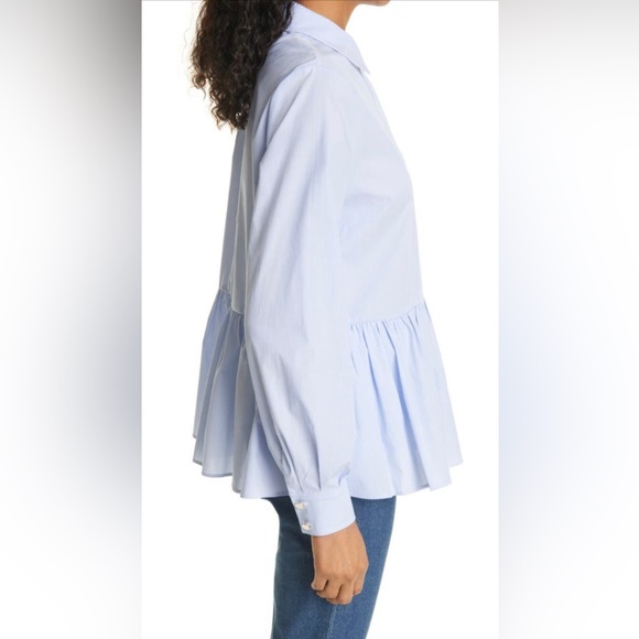 NWT TED BAKER LONDON Stripe Peplum Button-Up Shirt Women's SIZE 3 (US8-10) - Picture 4 of 15